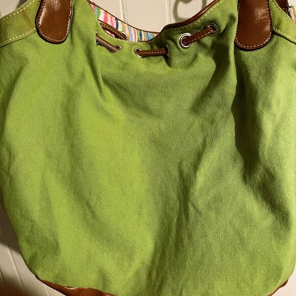 Croft & Barrow Vintage Ultra Colorful Large Shoulder Bag. Canvas Leather Purse. - Picture 2 of 16